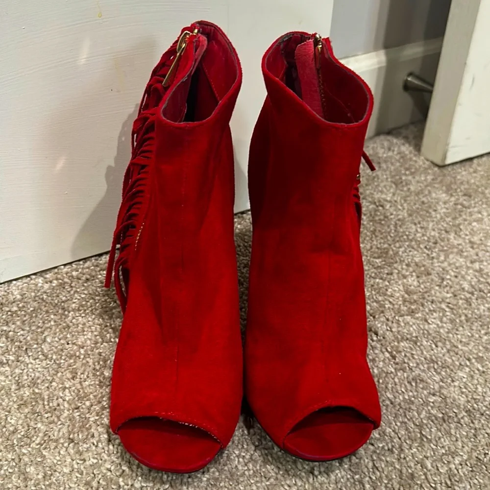Red Shingle Booties - Picture 1 of 6